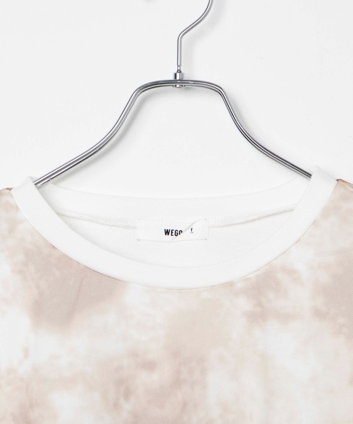 WEGO（ウィゴー）の「WEGO/タイダイチュールカレッジロゴTシャツ（Tシャツ/カットソー・レディース・ブルー/ブラウン・FREE）」の4枚目の写真