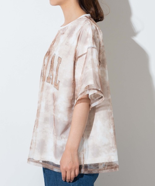 WEGO（ウィゴー）の「WEGO/タイダイチュールカレッジロゴTシャツ（Tシャツ/カットソー・レディース・ブルー/ブラウン・FREE）」の14枚目の写真