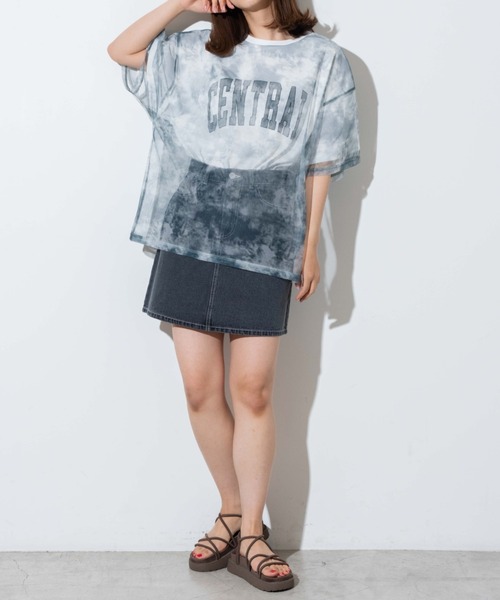 WEGO（ウィゴー）の「WEGO/タイダイチュールカレッジロゴTシャツ（Tシャツ/カットソー・レディース・ブルー/ブラウン・FREE）」の18枚目の写真