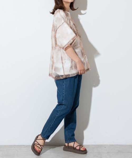 WEGO（ウィゴー）の「WEGO/タイダイチュールカレッジロゴTシャツ（Tシャツ/カットソー・レディース・ブルー/ブラウン・FREE）」の20枚目の写真