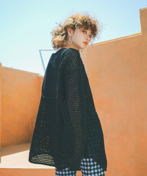 MATURED（マチュアード）の「【MATURED】Mesh knit pullover（メッシュニットプルオーバー）（ニット/セーター・レディース・ブラック/ホワイト・FREE）」の2枚目の写真