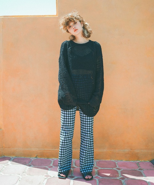 MATURED（マチュアード）の「【MATURED】Mesh knit pullover（メッシュニットプルオーバー）（ニット/セーター・レディース・ブラック/ホワイト・FREE）」の4枚目の写真