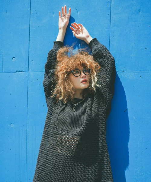 MATURED（マチュアード）の「【MATURED】Mesh knit pullover（メッシュニットプルオーバー）（ニット/セーター・レディース・ブラック/ホワイト・FREE）」の5枚目の写真