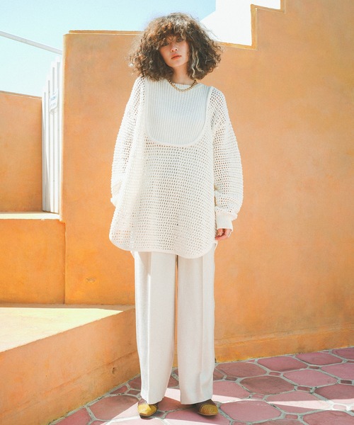 MATURED（マチュアード）の「【MATURED】Mesh knit pullover（メッシュニットプルオーバー）（ニット/セーター・レディース・ブラック/ホワイト・FREE）」の7枚目の写真