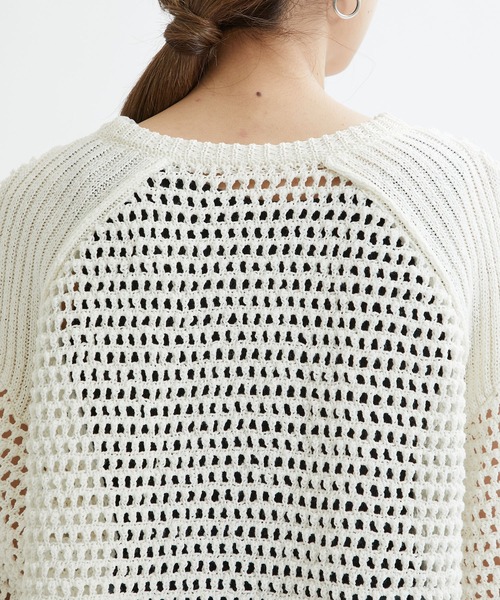 MATURED（マチュアード）の「【MATURED】Mesh knit pullover（メッシュニットプルオーバー）（ニット/セーター・レディース・ブラック/ホワイト・FREE）」の16枚目の写真