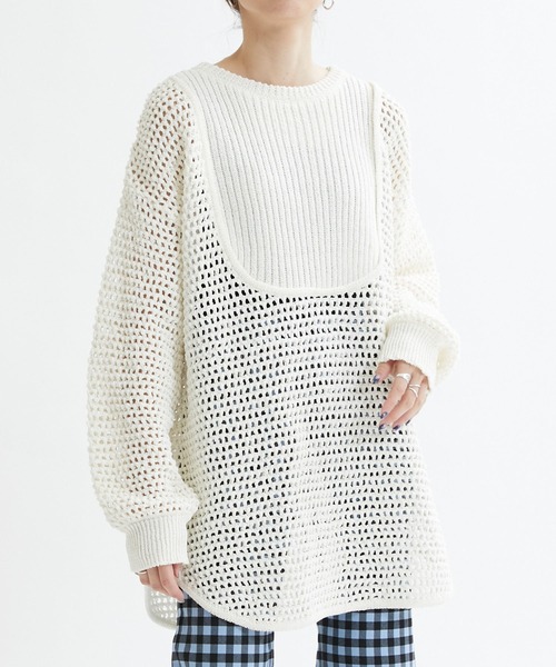 MATURED（マチュアード）の「【MATURED】Mesh knit pullover（メッシュニットプルオーバー）（ニット/セーター・レディース・ブラック/ホワイト・FREE）」の11枚目の写真