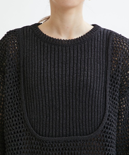 MATURED（マチュアード）の「【MATURED】Mesh knit pullover（メッシュニットプルオーバー）（ニット/セーター・レディース・ブラック/ホワイト・FREE）」の22枚目の写真