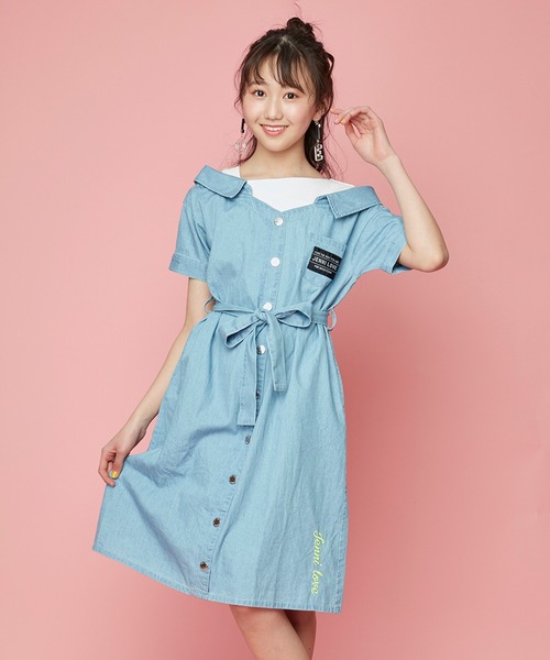 Love ジェニィラブ のファッション Jenni ワンピース レースアップドッキングデニムワンピ ワンピース Jenni セール