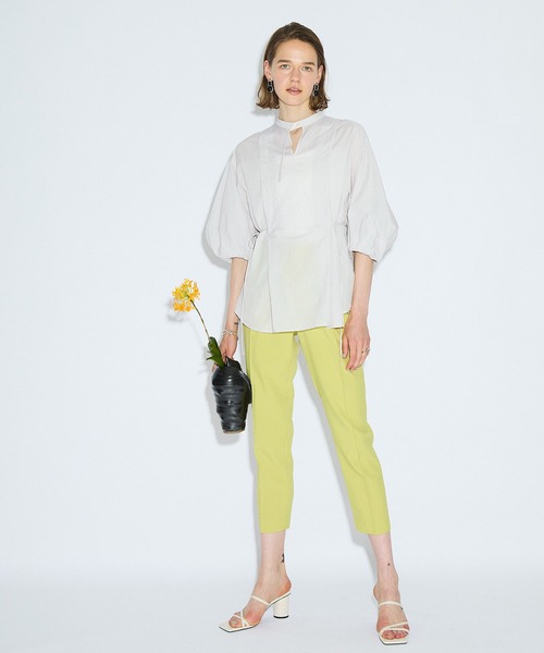 PUBLIC TOKYO(パブリックトウキョウ)の「ランタンスリーブブラウス /ウォッシャブル(シャツ/ブラウス・レディース・ブラック/ピンク/ライトグレー/ホワイト・FREE)」の5枚目の写真