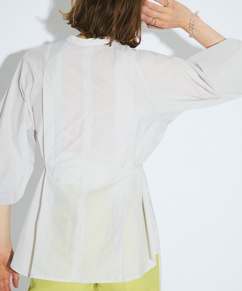 PUBLIC TOKYO(パブリックトウキョウ)の「ランタンスリーブブラウス /ウォッシャブル(シャツ/ブラウス・レディース・ブラック/ピンク/ライトグレー/ホワイト・FREE)」の11枚目の写真