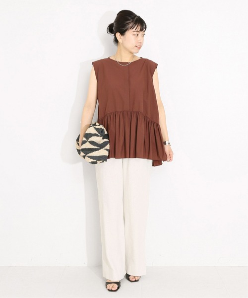 VERMEIL par iena（ヴェルメイユパーイエナ）の「NALYA麻ストレッチパンツ◆（その他パンツ・レディース・ネイビー/ナチュラル・38/36）」の19枚目の写真