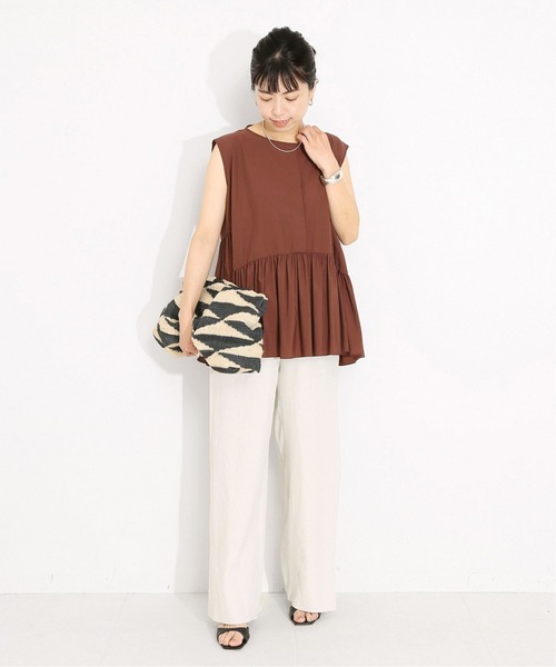 VERMEIL par iena（ヴェルメイユパーイエナ）の「NALYA麻ストレッチパンツ◆（その他パンツ・レディース・ネイビー/ナチュラル・38/36）」の20枚目の写真