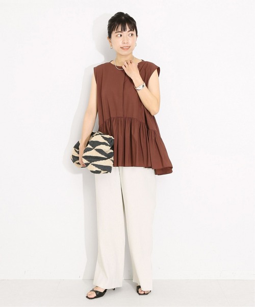 VERMEIL par iena（ヴェルメイユパーイエナ）の「NALYA麻ストレッチパンツ◆（その他パンツ・レディース・ネイビー/ナチュラル・38/36）」の21枚目の写真