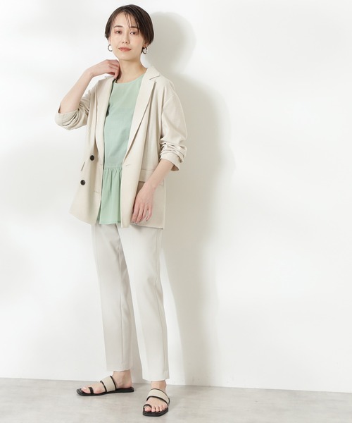 N.（N. Natural Beauty Basic）（エヌエヌナチュラルビューティーベーシック）の「◆麻混テーラードジャケット（テーラードジャケット・レディース・ライトグレー/ブラウン/ナチュラル・MEDIUM）」の9枚目の写真