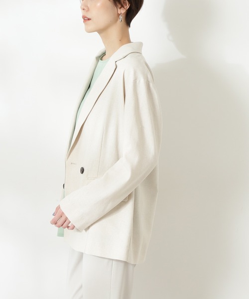 N.（N. Natural Beauty Basic）（エヌエヌナチュラルビューティーベーシック）の「◆麻混テーラードジャケット（テーラードジャケット・レディース・ライトグレー/ブラウン/ナチュラル・MEDIUM）」の10枚目の写真