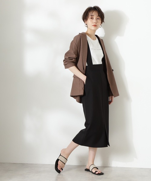 N.（N. Natural Beauty Basic）（エヌエヌナチュラルビューティーベーシック）の「◆麻混テーラードジャケット（テーラードジャケット・レディース・ライトグレー/ブラウン/ナチュラル・MEDIUM）」の6枚目の写真