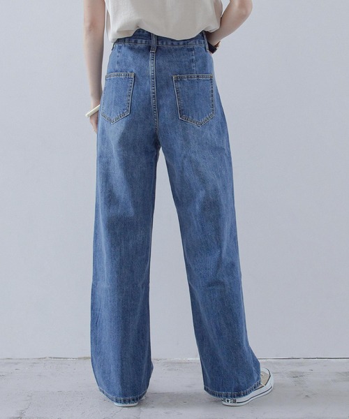 Fashion Letter（ファッションレター）の「ハイウエストワイドストレートデニム（デニムパンツ・レディース・ブルー/ライトブルー・M）」の11枚目の写真
