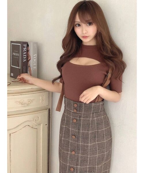 RESEXXY（リゼクシー）の「バスト切り替え2WAYトップス（ニット/セーター・レディース・ホワイト/ブラック/ベージュ/ブラウン・FREE）」の14枚目の写真