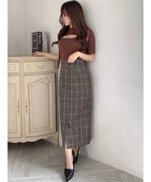 RESEXXY（リゼクシー）の「バスト切り替え2WAYトップス（ニット/セーター・レディース・ホワイト/ブラック/ベージュ/ブラウン・FREE）」の7枚目の写真