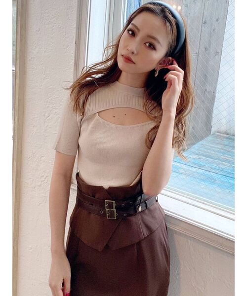 RESEXXY（リゼクシー）の「バスト切り替え2WAYトップス（ニット/セーター・レディース・ホワイト/ブラック/ベージュ/ブラウン・FREE）」の15枚目の写真