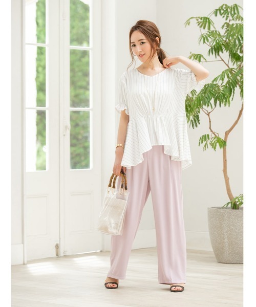 fifth（フィフス）の「ストライプペプラムブラウス（シャツ/ブラウス