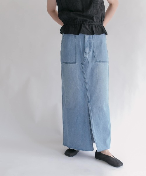 KBF（ケイビーエフ）の「ヴィンテージライクデニムスカート（スカート・レディース・グレー/ブルー・38/36）」の8枚目の写真