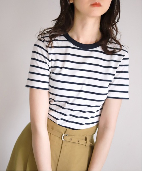 SLOBE IENA(スローブイエナ)の「【PETIT BATEAU/プチバトー】ボーダーTシャツ【洗濯機洗い可】◆(Tシャツ/カットソー・レディース・ネイビー/ブルー・FREE)」の4枚目の写真