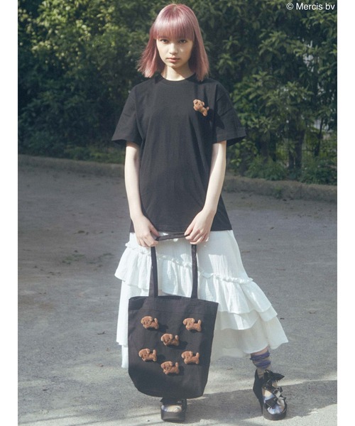 merry jenny（メリージェニー）の「スナッフィーT（Tシャツ/カットソー・レディース・オフホワイト/ブラック/ベージュ・FREE）」の18枚目の写真