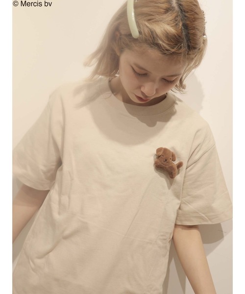 merry jenny（メリージェニー）の「スナッフィーT（Tシャツ/カットソー・レディース・オフホワイト/ブラック/ベージュ・FREE）」の16枚目の写真