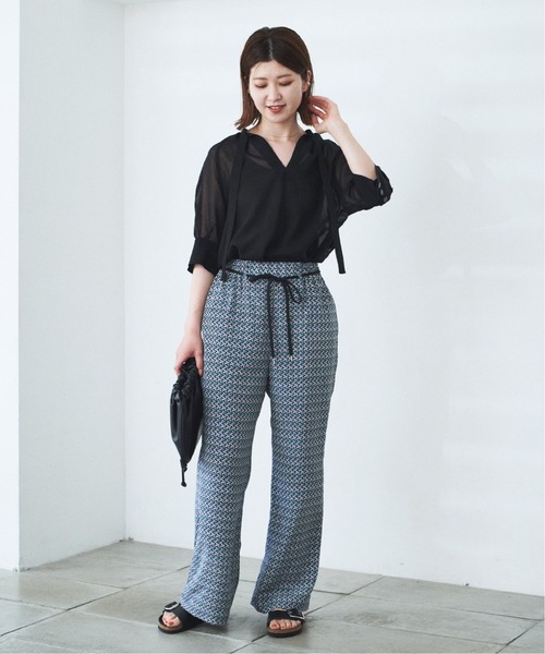 Spick & Span(スピックアンドスパン)の「#【RITO】シアーキュプラトップWITH リボン◆(シャツ/ブラウス・レディース・ベージュ/ブラック・38)」の3枚目の写真