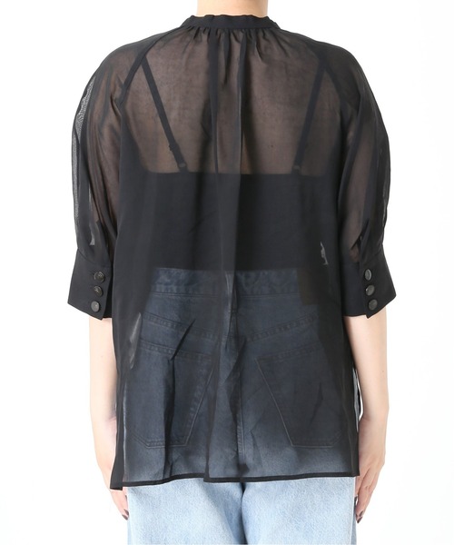 Spick & Span(スピックアンドスパン)の「#【RITO】シアーキュプラトップWITH リボン◆(シャツ/ブラウス・レディース・ベージュ/ブラック・38)」の15枚目の写真