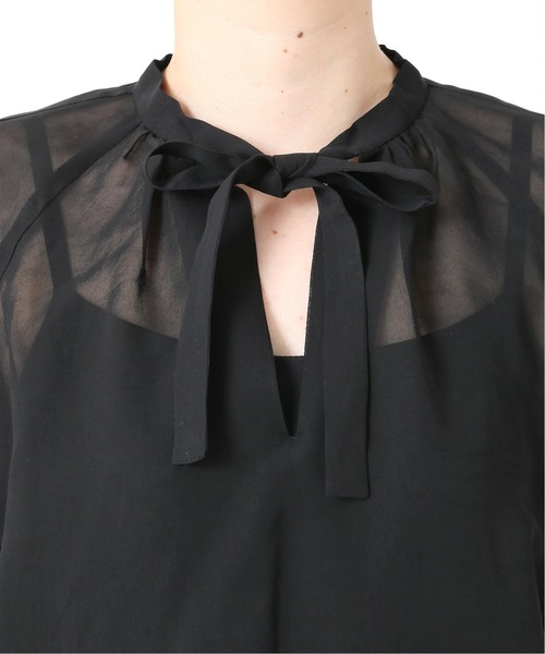 Spick & Span(スピックアンドスパン)の「#【RITO】シアーキュプラトップWITH リボン◆(シャツ/ブラウス・レディース・ベージュ/ブラック・38)」の16枚目の写真