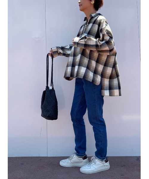 BEARDSLEY（ビアズリー）の「チェック襟付きプルオーバー（シャツ/ブラウス・レディース・ベージュ/ブラック・FREE）」の7枚目の写真