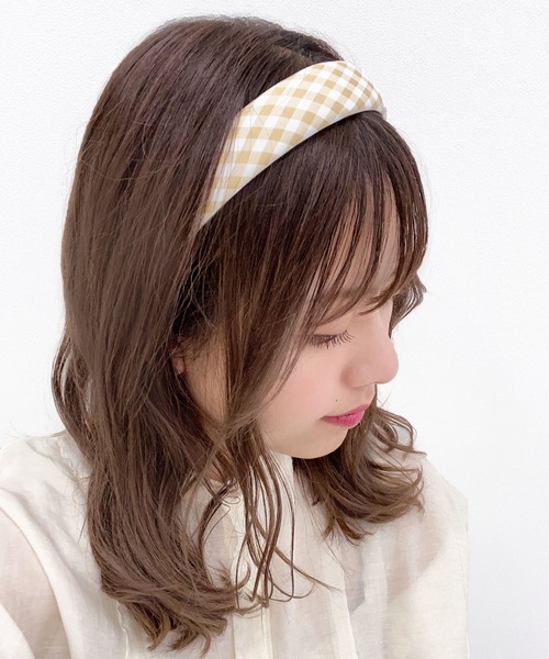 PairPair(ペアペア)の「ギンガムカチューシャ(カチューシャ・レディース・ブラック/ベージュ・FREE)」の9枚目の写真