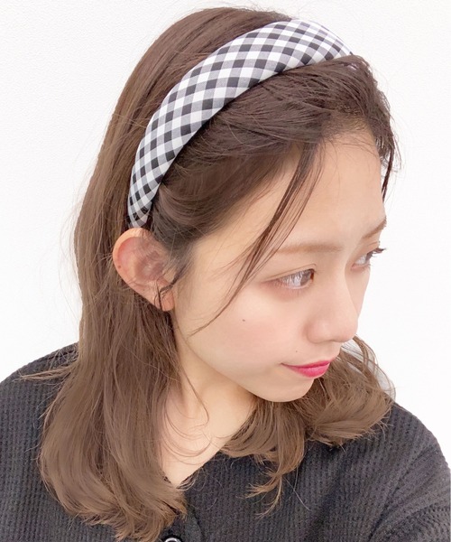 PairPair(ペアペア)の「ギンガムカチューシャ(カチューシャ・レディース・ブラック/ベージュ・FREE)」の10枚目の写真