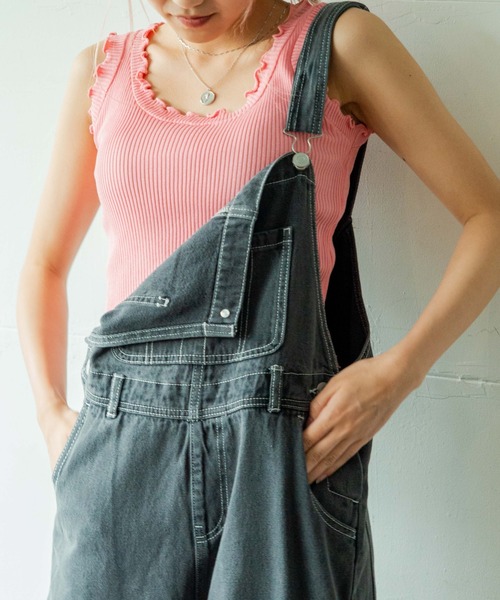 WEGO（ウィゴー）の「WEGO/【ZOZOTOWN＆一部店限定】メロウニットタンク（タンクトップ・レディース・ホワイト/ブラック/ベージュ/パープル/ピンク/グリーン・FREE）」の6枚目の写真