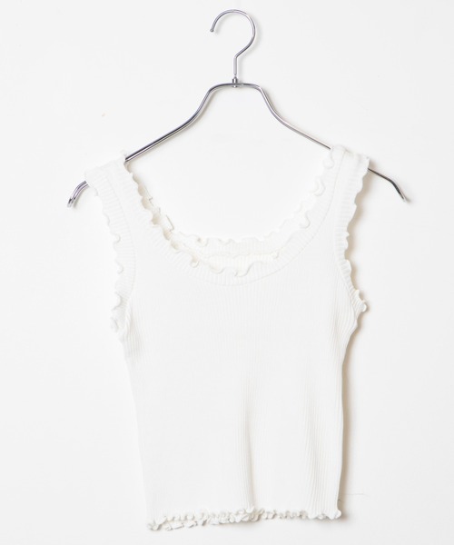 WEGO（ウィゴー）の「WEGO/【ZOZOTOWN＆一部店限定】メロウニットタンク（タンクトップ・レディース・ホワイト/ブラック/ベージュ/パープル/ピンク/グリーン・FREE）」の15枚目の写真