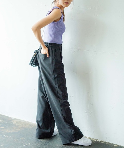 WEGO（ウィゴー）の「WEGO/【ZOZOTOWN＆一部店限定】メロウニットタンク（タンクトップ・レディース・ホワイト/ブラック/ベージュ/パープル/ピンク/グリーン・FREE）」の21枚目の写真