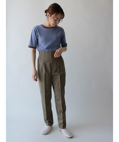 ehka sopo（エヘカソポ）の「センタープレスパンツ（その他パンツ・レディース・パープル/チャコール/ブルー/カーキ・ﾌﾘ-）」の8枚目の写真