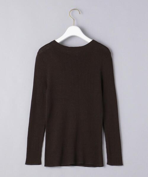 UNITED ARROWS（ユナイテッドアローズ）の「＜UNITED ARROWS＞C/SI ボートネック リブニット B（ニット/セーター・レディース・ピンク/ネイビー/ダークブラウン・フリー）」の7枚目の写真