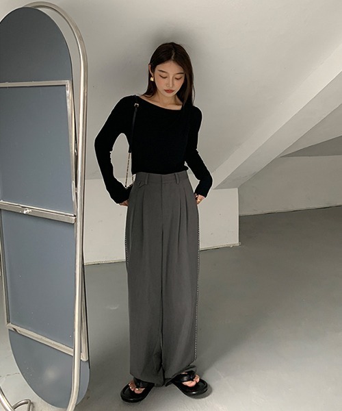Fano Studios（ファノ ストゥディオズ）の「【Fano Studios】Double pleated stitch suit pants FQ21K001（スラックス・レディース・グレー・S/L/M）」の18枚目の写真