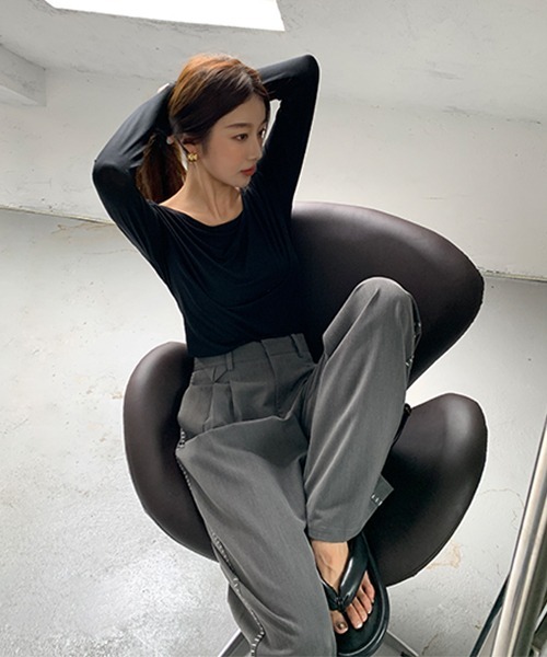 Fano Studios（ファノ ストゥディオズ）の「【Fano Studios】Double pleated stitch suit pants FQ21K001（スラックス・レディース・グレー・S/L/M）」の19枚目の写真