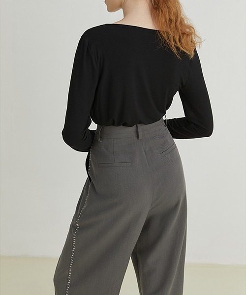 Fano Studios（ファノ ストゥディオズ）の「【Fano Studios】Double pleated stitch suit pants FQ21K001（スラックス・レディース・グレー・S/L/M）」の5枚目の写真