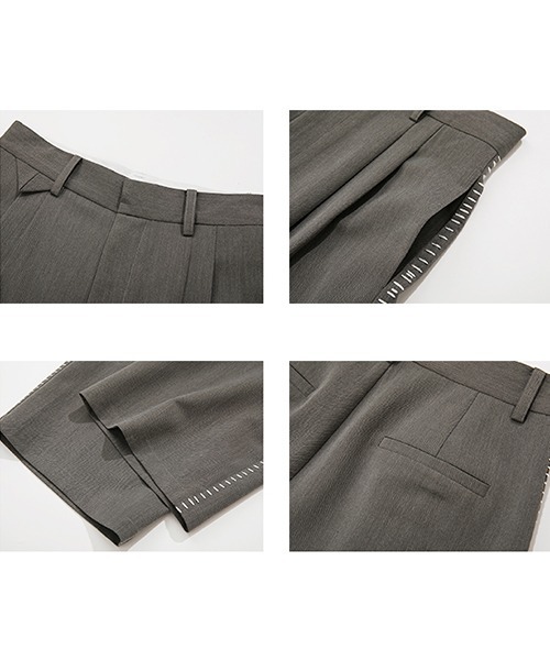 Fano Studios（ファノ ストゥディオズ）の「【Fano Studios】Double pleated stitch suit pants FQ21K001（スラックス・レディース・グレー・S/L/M）」の11枚目の写真
