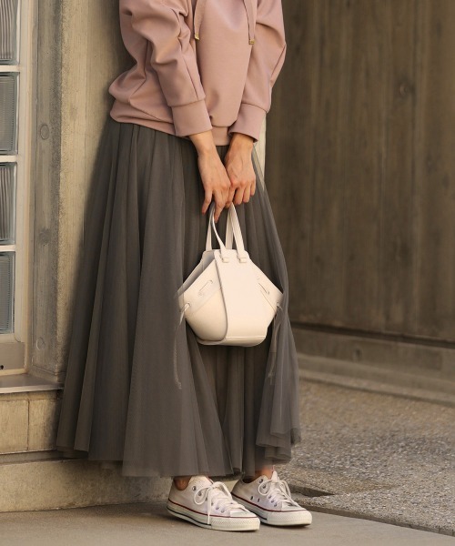 Bou Jeloud（ブージュルード）の「ボリュームチュールＳＫ（スカート・レディース・チャコールグレー/ブラウン・38）」の8枚目の写真