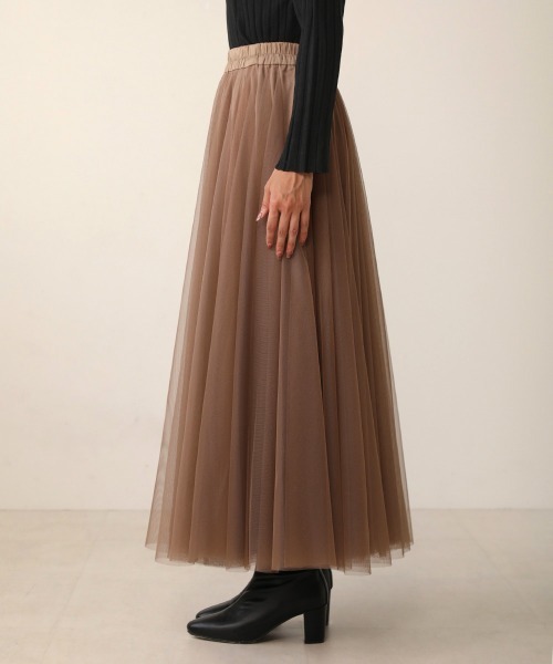 Bou Jeloud（ブージュルード）の「ボリュームチュールＳＫ（スカート・レディース・チャコールグレー/ブラウン・38）」の10枚目の写真