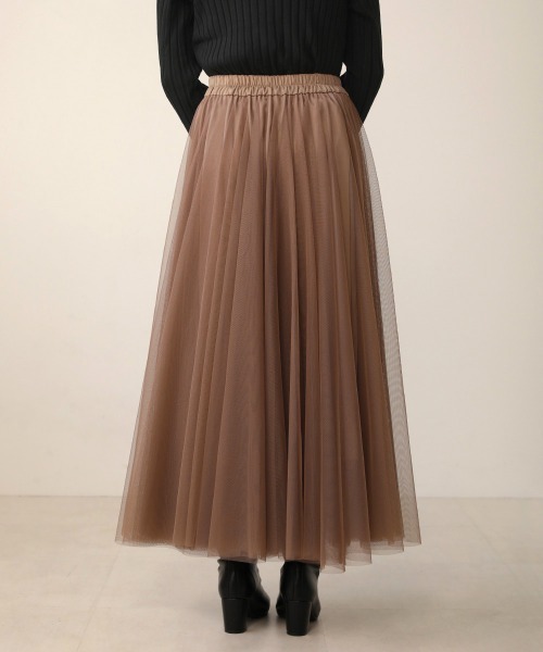 Bou Jeloud（ブージュルード）の「ボリュームチュールＳＫ（スカート・レディース・チャコールグレー/ブラウン・38）」の4枚目の写真