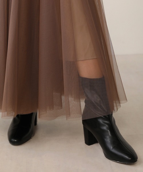Bou Jeloud（ブージュルード）の「ボリュームチュールＳＫ（スカート・レディース・チャコールグレー/ブラウン・38）」の9枚目の写真