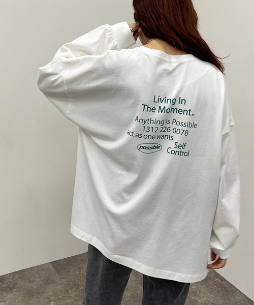 apres jour mignon(アプレジュールミニョン)の「BIGスリットロンT【ZOZOTOWN限定アイテム】(Tシャツ/カットソー・レディース・その他/ブルー系その他/ホワイト系その他/オフホワイト/ナチュラル/ブラック/ブラック系その他・X-LARGE/フリー)」の9枚目の写真