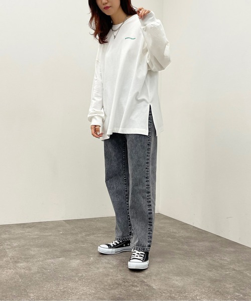 apres jour mignon(アプレジュールミニョン)の「BIGスリットロンT【ZOZOTOWN限定アイテム】(Tシャツ/カットソー・レディース・その他/ブルー系その他/ホワイト系その他/オフホワイト/ナチュラル/ブラック/ブラック系その他・X-LARGE/フリー)」の11枚目の写真